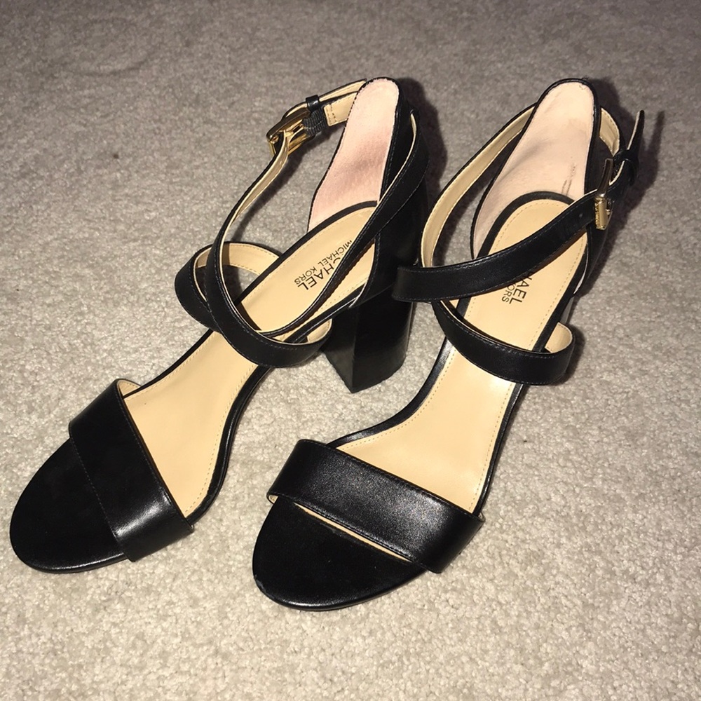 Black leather Micheal Kors heels